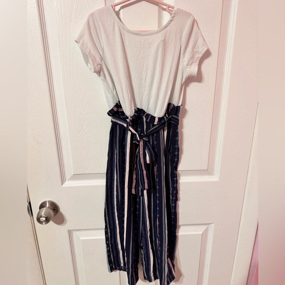 Love Squared White Ribbed romper girls size 7